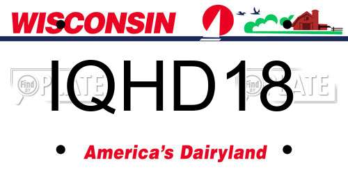 IQHD18 Wisconsin License Plate