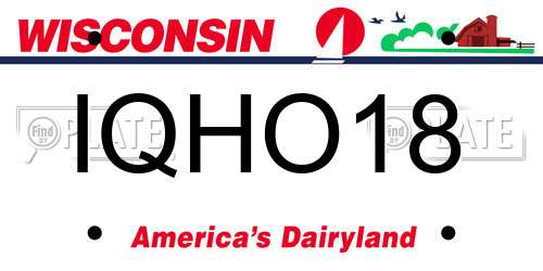 IQHO18 Wisconsin License Plate