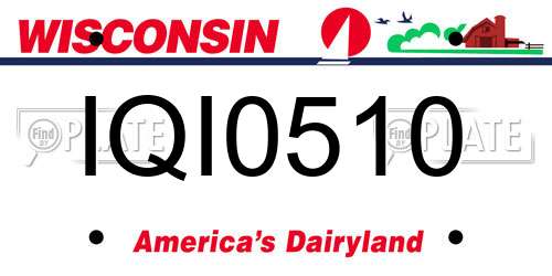 IQI0510 Wisconsin License Plate