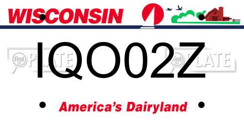 IQO02Z Wisconsin License Plate