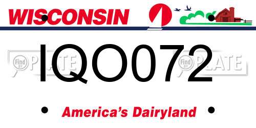 IQO072 Wisconsin License Plate