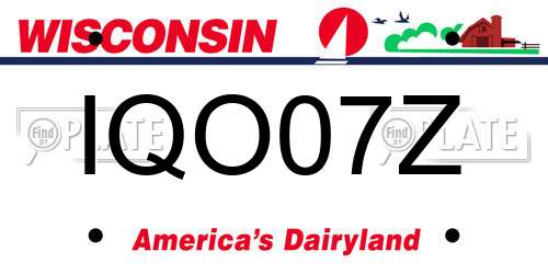 IQO07Z Wisconsin License Plate