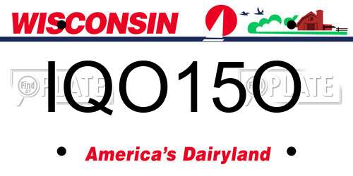 IQO15O Wisconsin License Plate