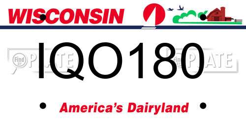 IQO180 Wisconsin License Plate