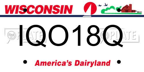 IQO18Q Wisconsin License Plate
