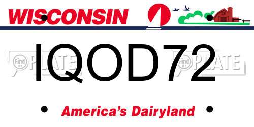 IQOD72 Wisconsin License Plate