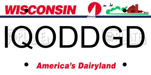 IQODDGD Wisconsin License Plate