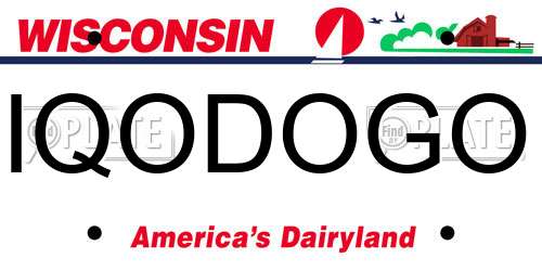 IQODOGO Wisconsin License Plate