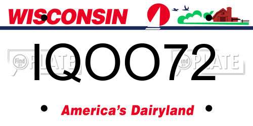 IQOO72 Wisconsin License Plate