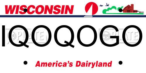 IQOQOGO Wisconsin License Plate