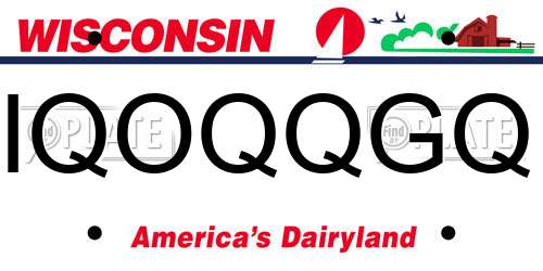 IQOQQGQ Wisconsin License Plate