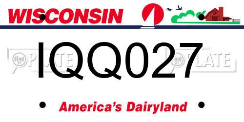 IQQ027 Wisconsin License Plate