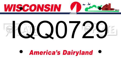 IQQ0729 Wisconsin License Plate