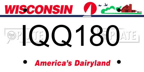 IQQ180 Wisconsin License Plate