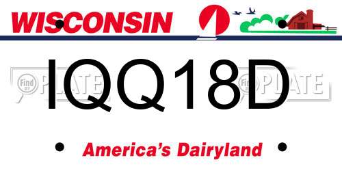 IQQ18D Wisconsin License Plate