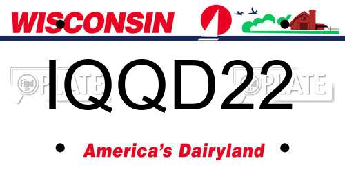 IQQD22 Wisconsin License Plate