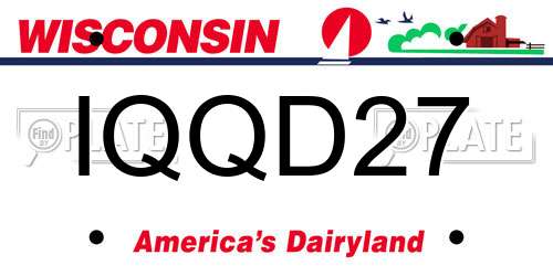IQQD27 Wisconsin License Plate