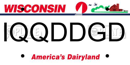 IQQDDGD Wisconsin License Plate