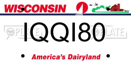 IQQI80 Wisconsin License Plate