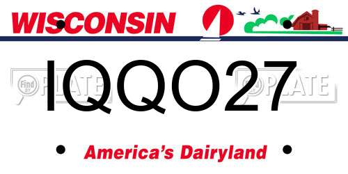 IQQO27 Wisconsin License Plate