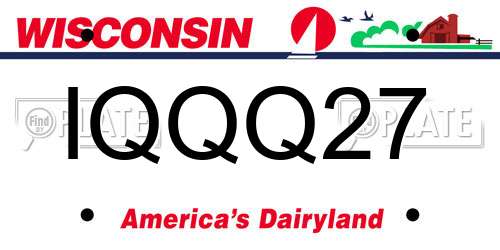 IQQQ27 Wisconsin License Plate