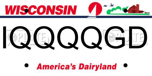 IQQQQGD Wisconsin License Plate