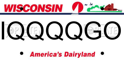 IQQQQGO Wisconsin License Plate