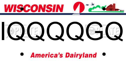 IQQQQGQ Wisconsin License Plate