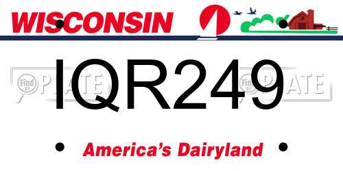 IQR249 Wisconsin License Plate