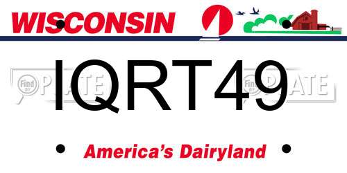 IQRT49 Wisconsin License Plate