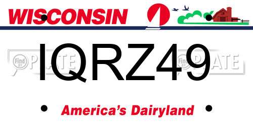 IQRZ49 Wisconsin License Plate