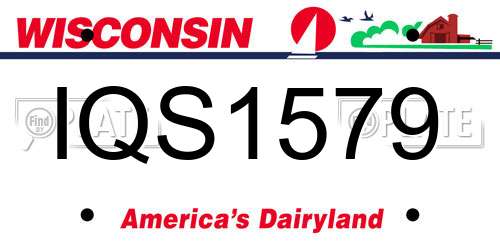 IQS1579 Wisconsin License Plate