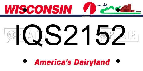 IQS2152 Wisconsin License Plate
