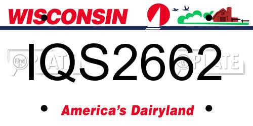 IQS2662 Wisconsin License Plate
