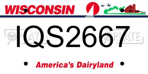 IQS2667 Wisconsin License Plate