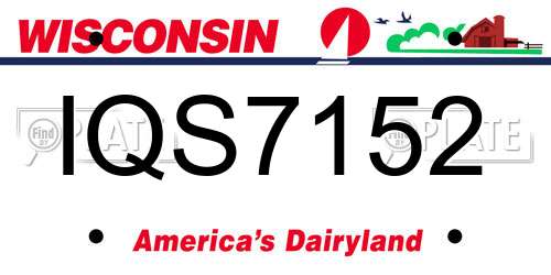 IQS7152 Wisconsin License Plate