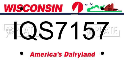 IQS7157 Wisconsin License Plate