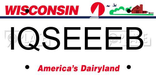 IQSEEEB Wisconsin License Plate