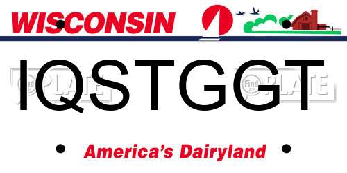 IQSTGGT Wisconsin License Plate