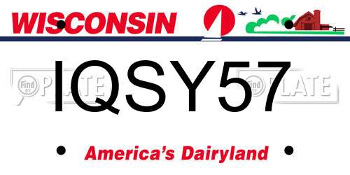 IQSY57 Wisconsin License Plate