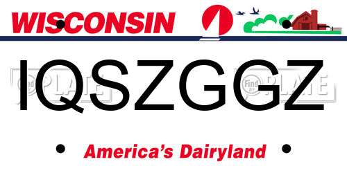 IQSZGGZ Wisconsin License Plate
