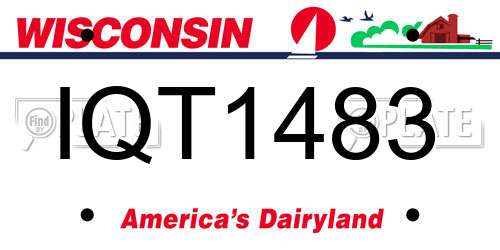 IQT1483 Wisconsin License Plate