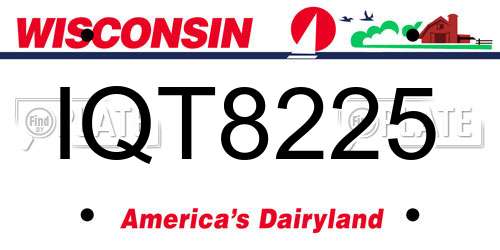 IQT8225 Wisconsin License Plate