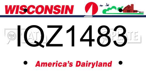 IQZ1483 Wisconsin License Plate