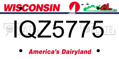 IQZ5775 Wisconsin License Plate
