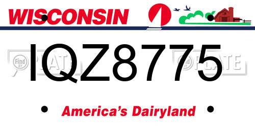 IQZ8775 Wisconsin License Plate