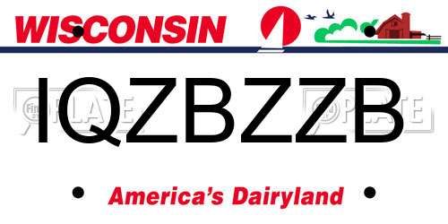 IQZBZZB Wisconsin License Plate