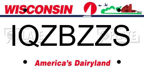 IQZBZZS Wisconsin License Plate
