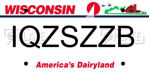 IQZSZZB Wisconsin License Plate