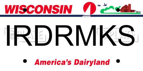 IRDRMKS Wisconsin License Plate